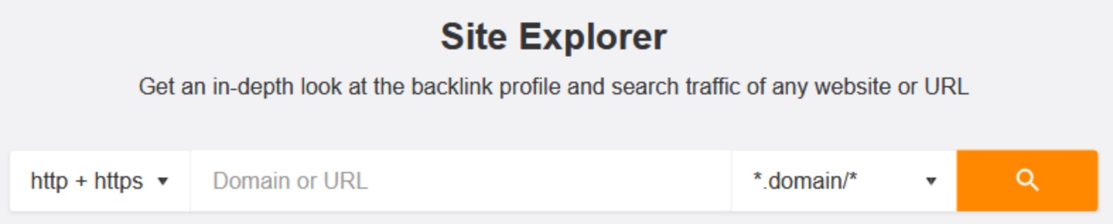 ahrefs site explorer search bar