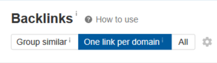 one link per domain ahrefs feature