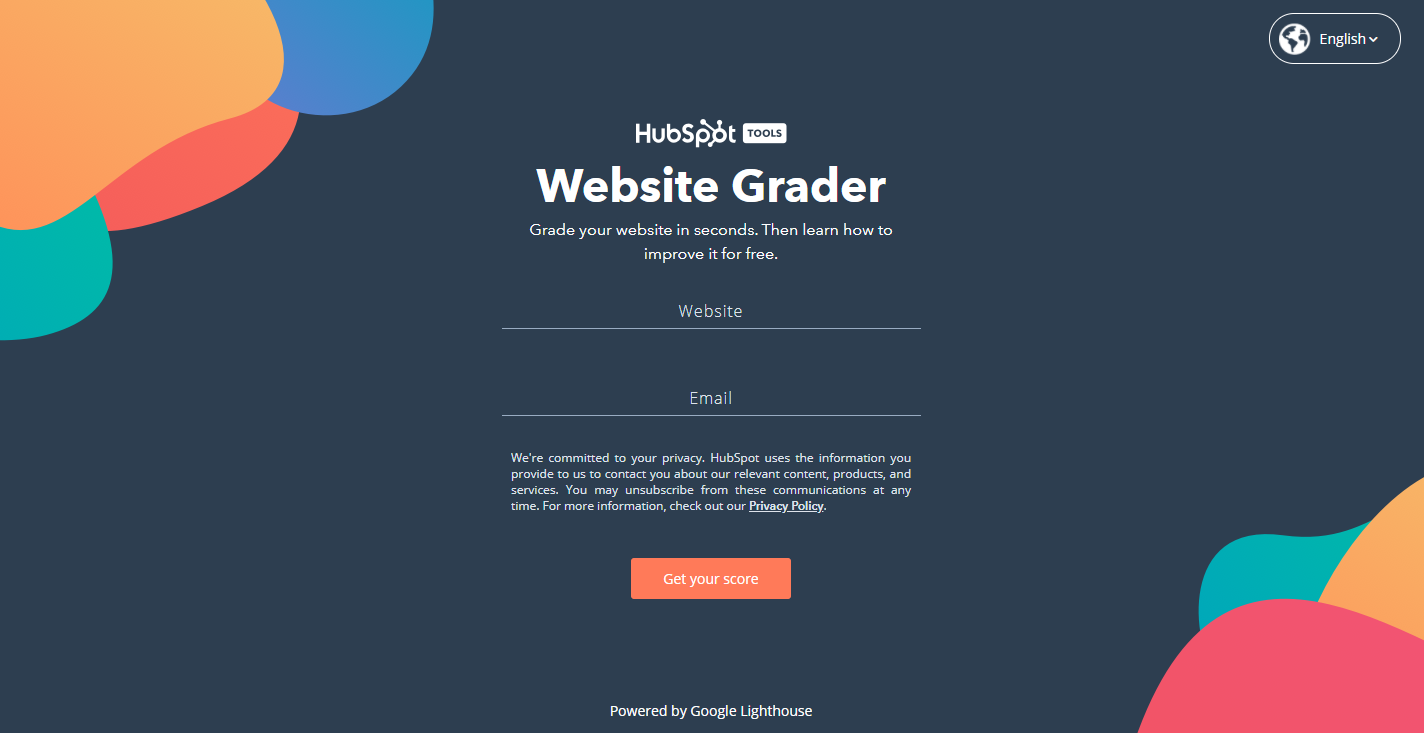 HubSpot's Website Grader Homepage