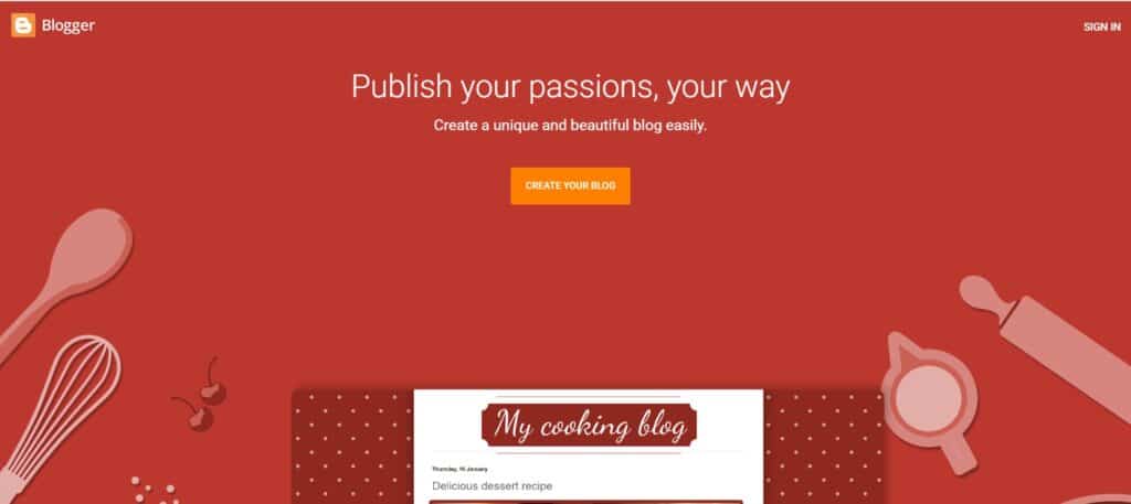 Blogger.comHomepage Screen Shot