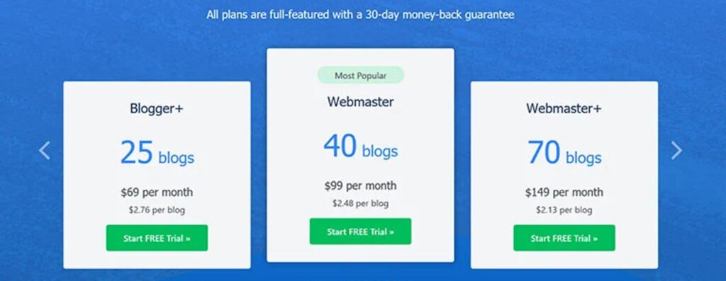 Easy Blog Network Pricing
