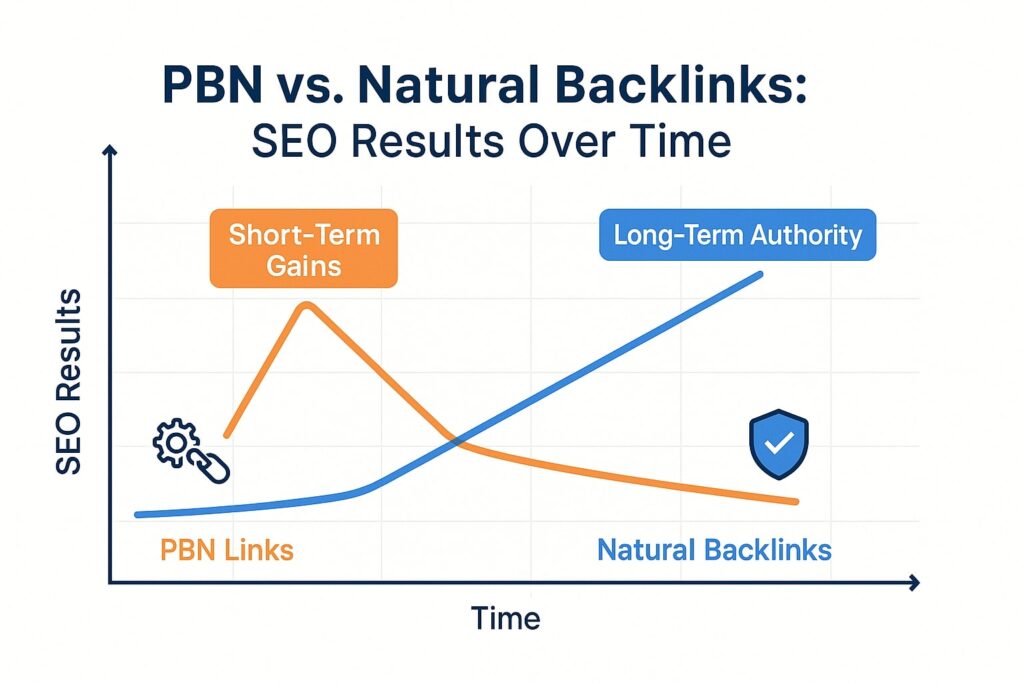 PBN vs. Natural Backlinks SEO Results Over Time