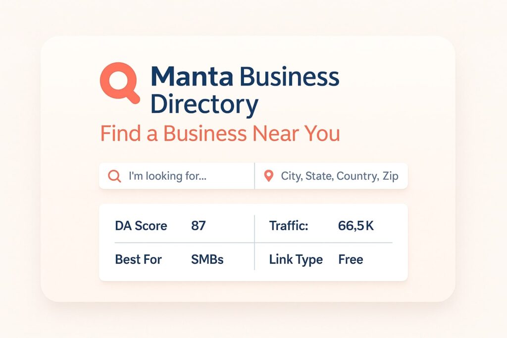 Manta Business Directory – Real Profile Card Design