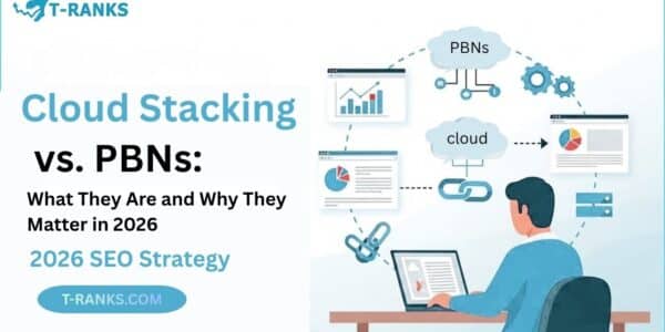 Illustration comparing Cloud Stacking and PBNs for SEO strategies in 2026