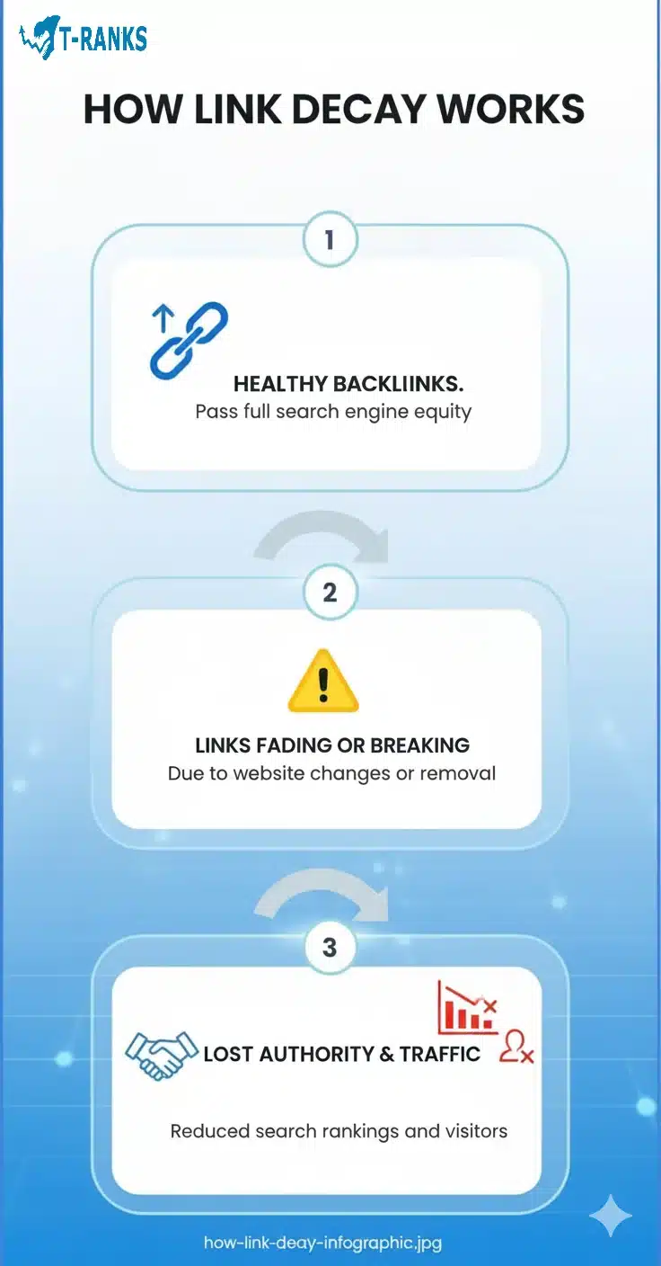 How Link Decay Works infographic