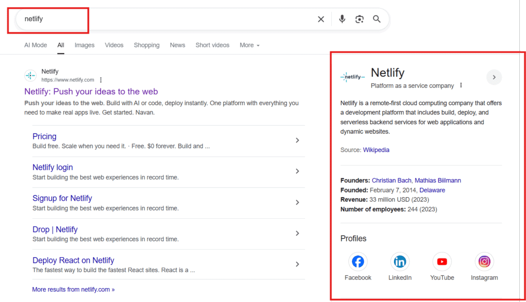Knowledge Graph example