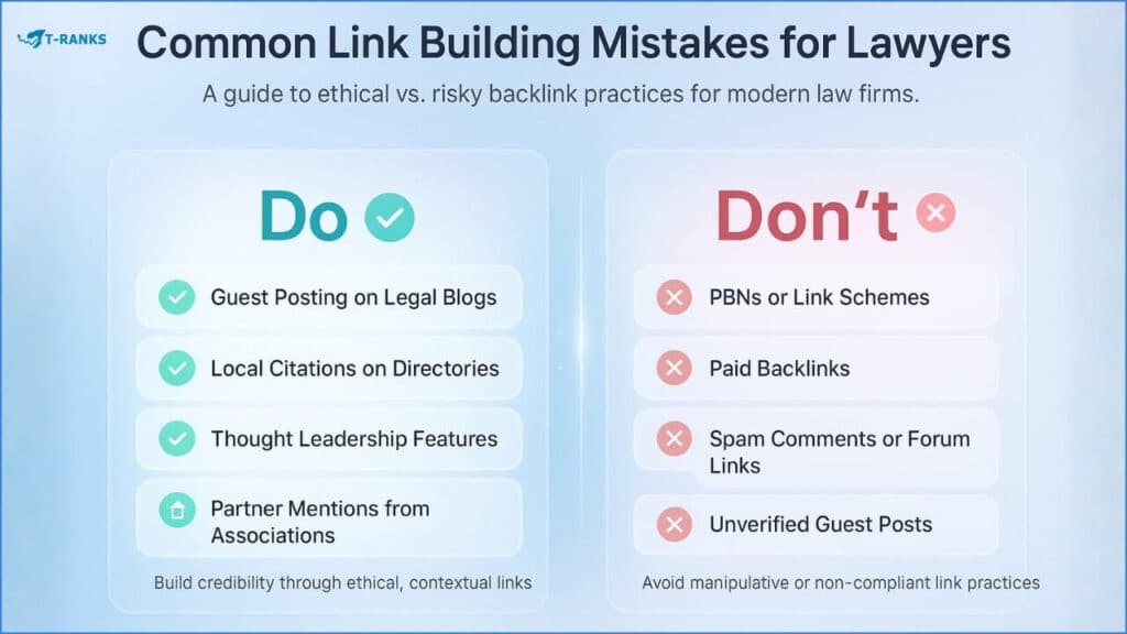 Common Link Building Mistakes Lawyers