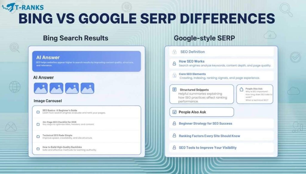 Bing vs Google SERP Differences