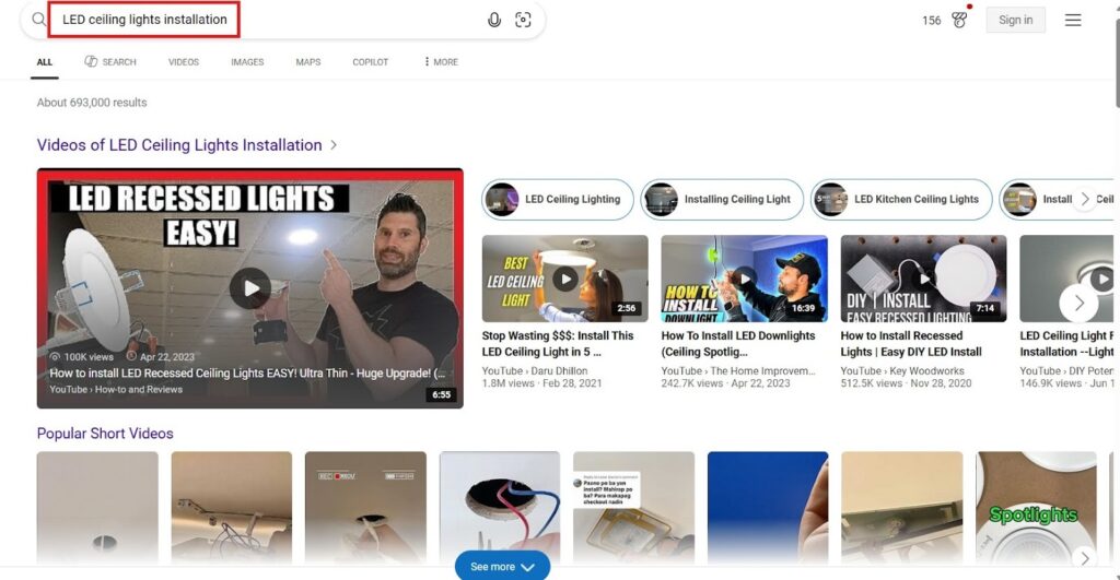 LED Ceiling Lights Installation