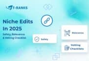 Niche edits 2026 checklist showing safe link-building and vetting process.