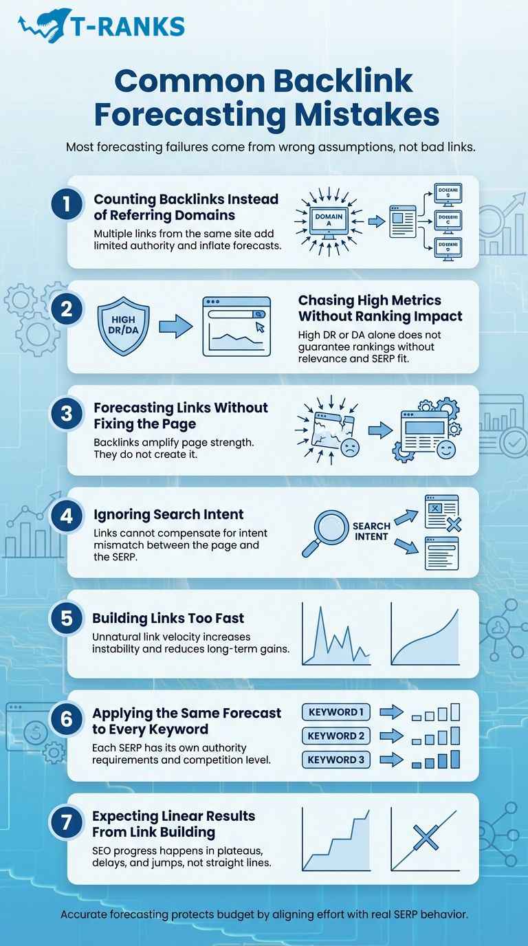 Common Backlink Forecasting Mistakes infographic