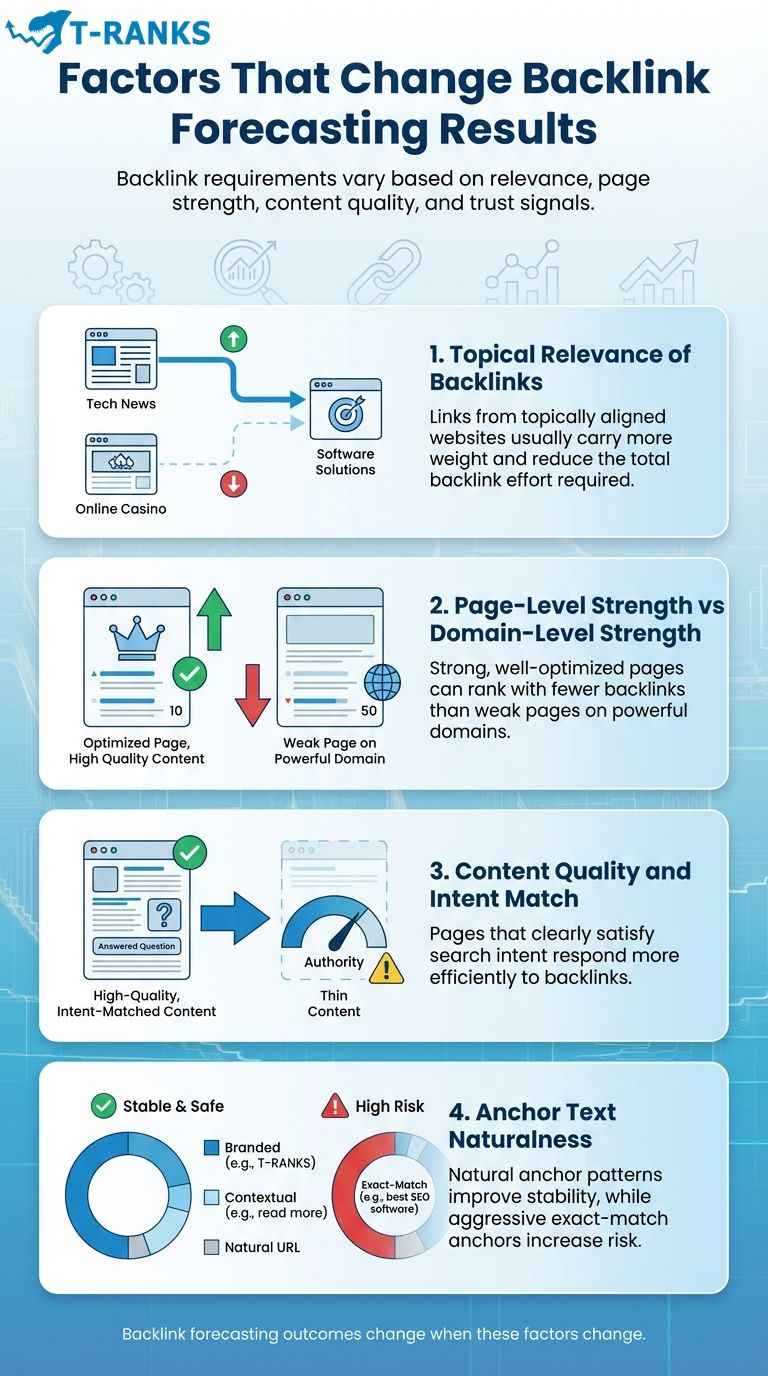 Factors That Change Backlink Forecasting Results infographic