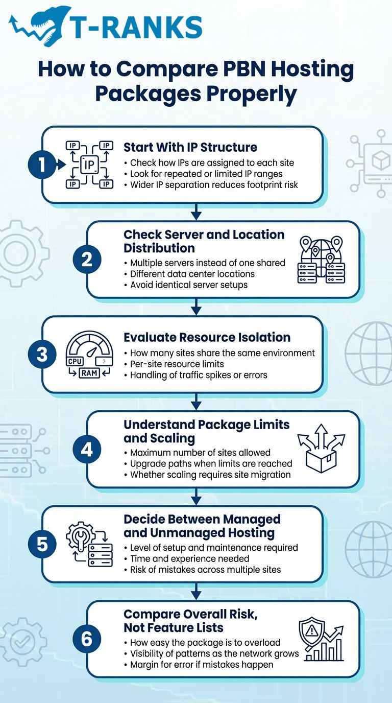How to Compare PBN Hosting Packages Properly infogrpahic