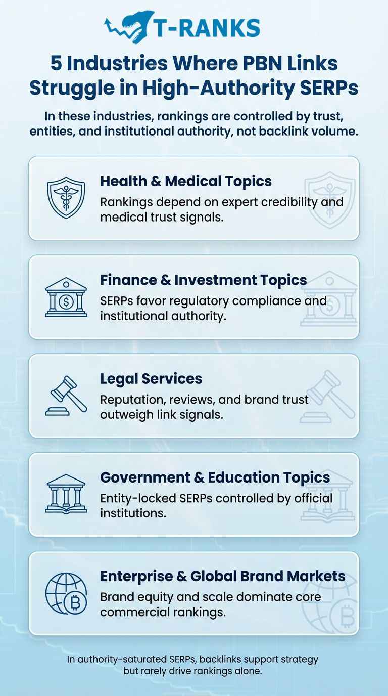 industries where pbn links struggle infographic