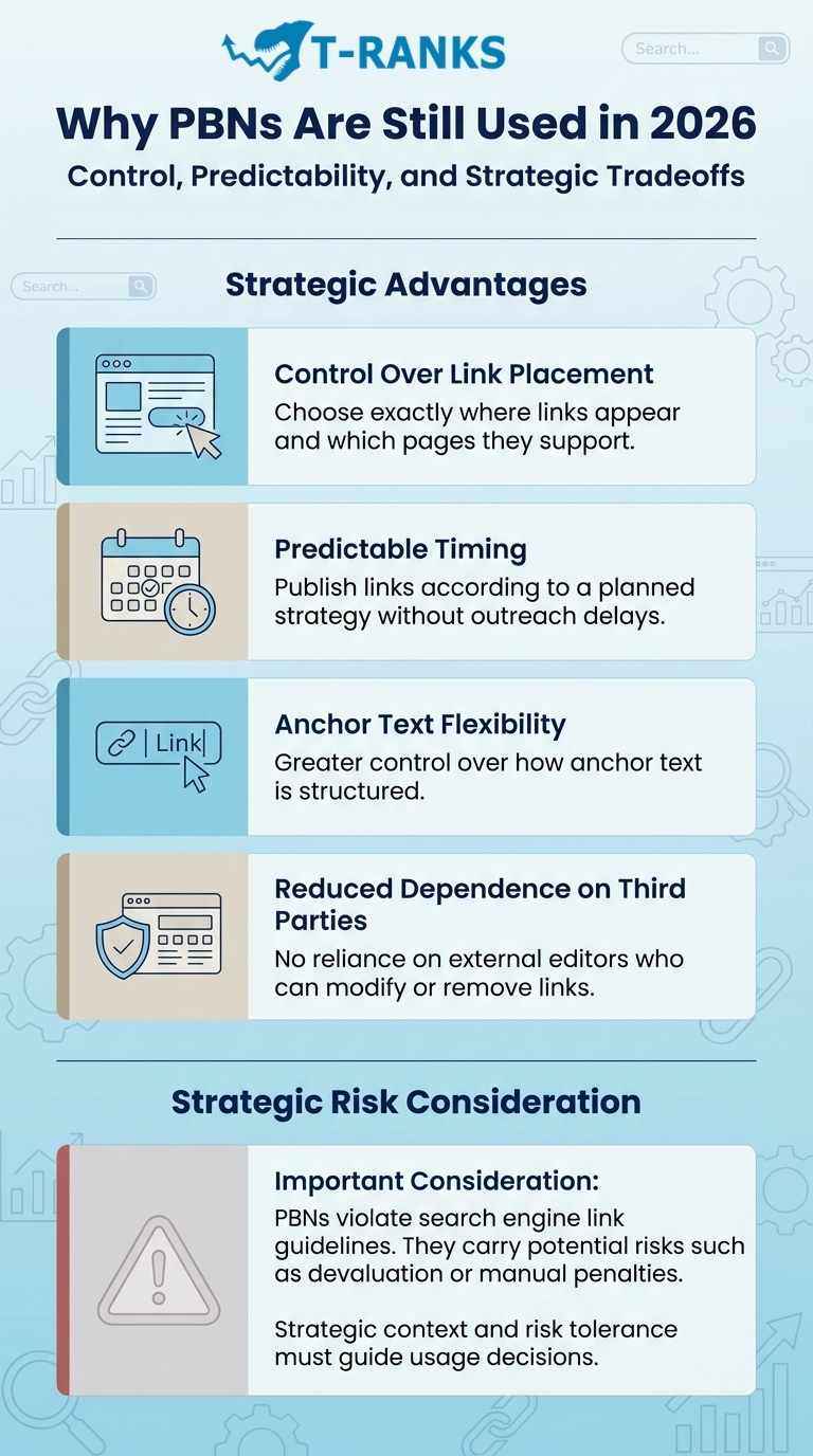 how t-ranks approaches pbn building 2026 infographic