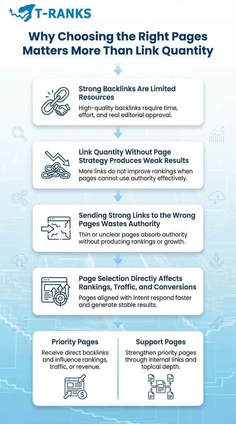 why right pages matter more than link quantity infographic