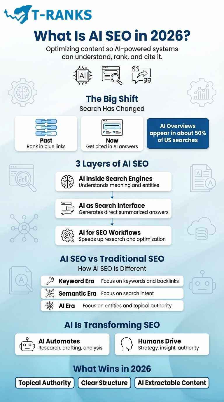 What Is AI SEO in 2026 infographic