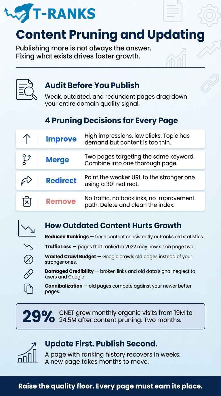 content pruning and updating infographic