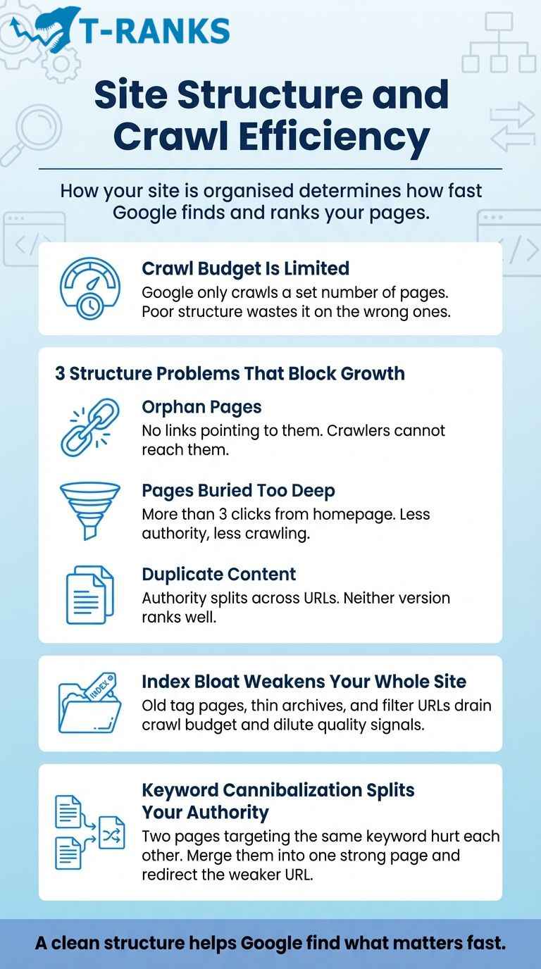 site structure and crawl efficiency infographic