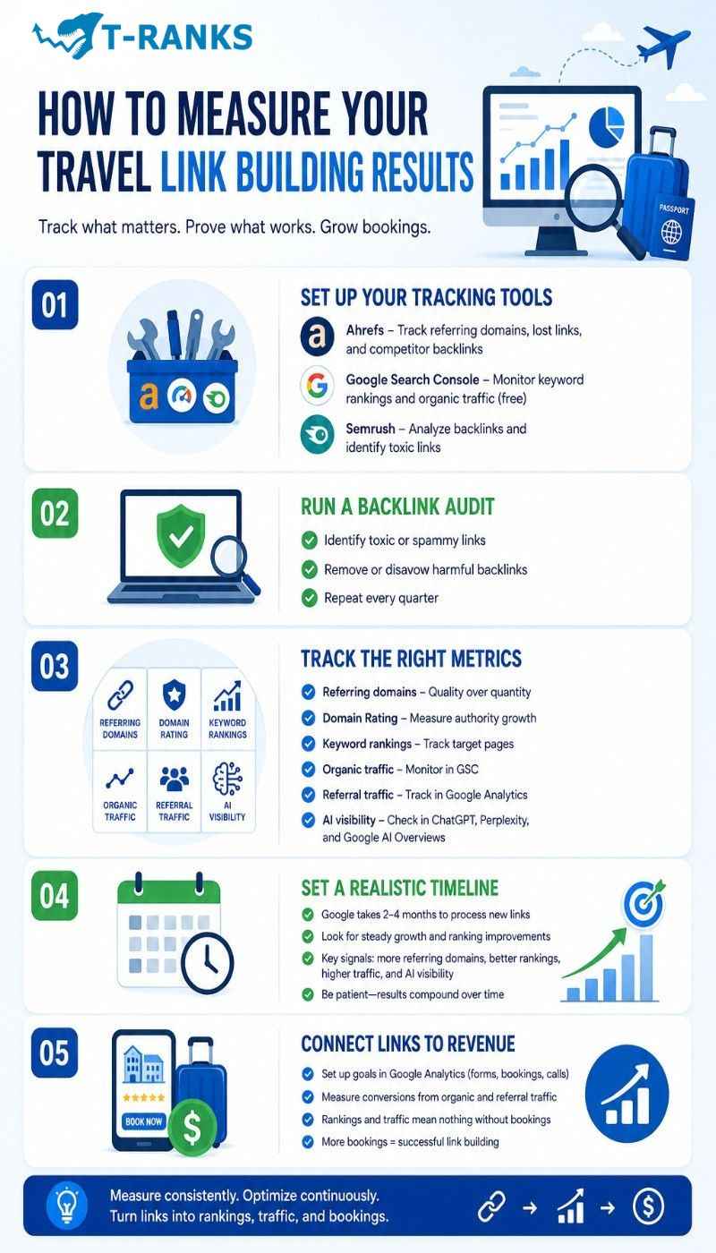How to Measure Your Travel Link Building Results infographic